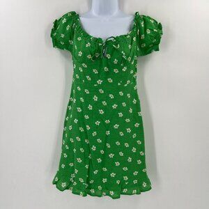 Urban Outfitters XS Daisy Floral Smocked Mini Dress Off Shoulder Cottagecore